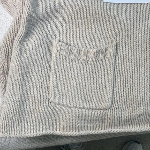 Boden 100% wool oatmeal turtleneck sweater with front pockets size 10 - Picture 8 of 11